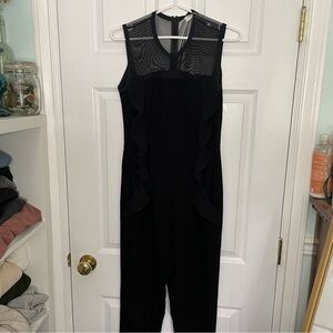 Sandro Paris Black Mesh Pant Jumpsuit 1
